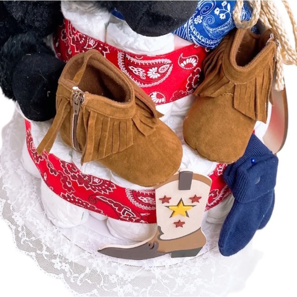 Wester Diaper Cake, Wild West Baby Shower